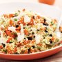 Roasted carrot and currant couscous with tahini dressing