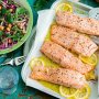 Roasted fennel salmon with apple and cabbage salad
