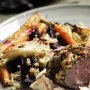 Roasted root vegetables with anchovy & rosemary crumbs