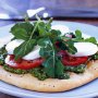 Rocket pesto, fresh tomato & bocconcini pizzas