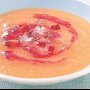 Rockmelon & raspberry soup
