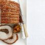 Rolled loin of pork with mushroom stuffing