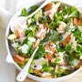 Salmon and crisp pita salad with Light Ranch dressing