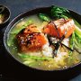 Salmon and green tea rice bowl