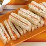 Salmon and herb cream finger sandwiches