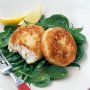 Salmon cakes with chilli remoulade and spinach