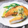 Salmon cutlets with lime and coriander butter