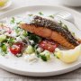 Salmon with Greek rice salad