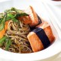 Salmon with nori and sesame soba noodles