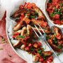 Sausages with caponata