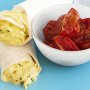 Scrambled egg and chive wraps