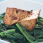 Seared chilli tofu with Asian greens