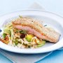 Sesame-crusted salmon with coleslaw