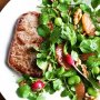 Sirloin steak with watercress and ruby grapefruit salad