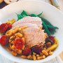 Slow-cooked pork with chorizo and whitebeans
