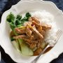 Slow-cooker caramel pork with Asian greens