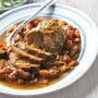 Slow-cooker honeyed apricot lamb with almond couscous