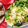 Slow-roasted pork belly with pear coleslaw