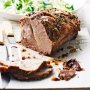 Slow-roasted pork neck with cabbage and spinach slaw
