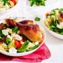 Smoked paprika and honey chicken drumsticks with pasta salad