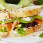 Smoked salmon and avocado sandwich with dill caper mayo