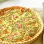 Smoked salmon and camembert quiche