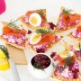 Smoked salmon with beetroot cottage cheese