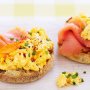 Smoked salmon with microwave scrambled eggs