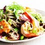 Soba noodle and prawn salad with edamame pesto