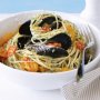 Spaghetti with mussels and anchovy pangrattato