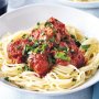 Spaghetti with tuna balls