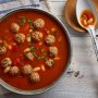 Spanish meatball and cannellini bean soup