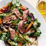 Spice-rubbed steak with carrot and quinoa salad