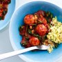 Spiced chicken meatballs with orange & chive couscous