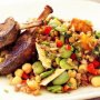 Spiced lamb cutlets with mixed lentil salad