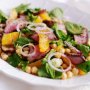Spiced lamb with chickpea, orange and herb salad