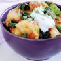 Spicy Indian potato & spinach curry