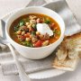 Spicy lamb, tomato and chickpea broth