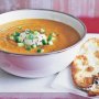Spicy parsnip soup with cheese naan