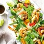Spicy prawn, wombok and shredded pea salad