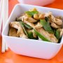Spicy stir-fried chicken with beans and cashews