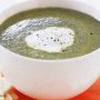 Spinach & coconut soup with naan