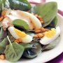 Spinach & pine nut salad with creamy bacon dressing