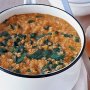 Spinach & red lentil soup