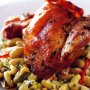 Spring chicken with flageolet beans and pancetta