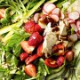 Spring salad with balsamic glaze dressing