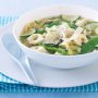 Spring vegetable brodo with veal tortellini