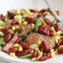 Steak, corn & red bean salad
