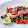 Steamed ocean trout with red bean and chilli salsa