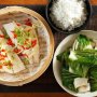 Steamed snapper and ginger with Asian greens